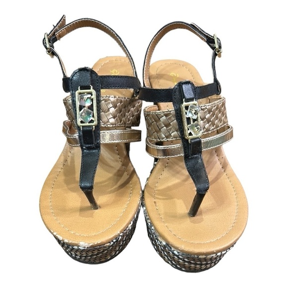 Qupid Platform Wedge Heel Sandals Size 7 - Picture 12 of 12